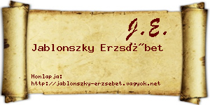 Jablonszky Erzsébet névjegykártya