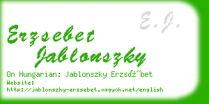 erzsebet jablonszky business card